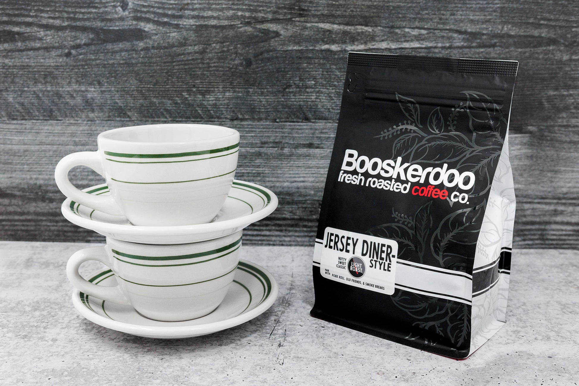 The “Real Deal Combo” (includes Two 2 - Piece Jersey Diner Coffee Cup and Saucer Sets PLUS 12 - Ounce Bag of Jersey Diner - Style Coffee) - NY Coffee Cup (Official)