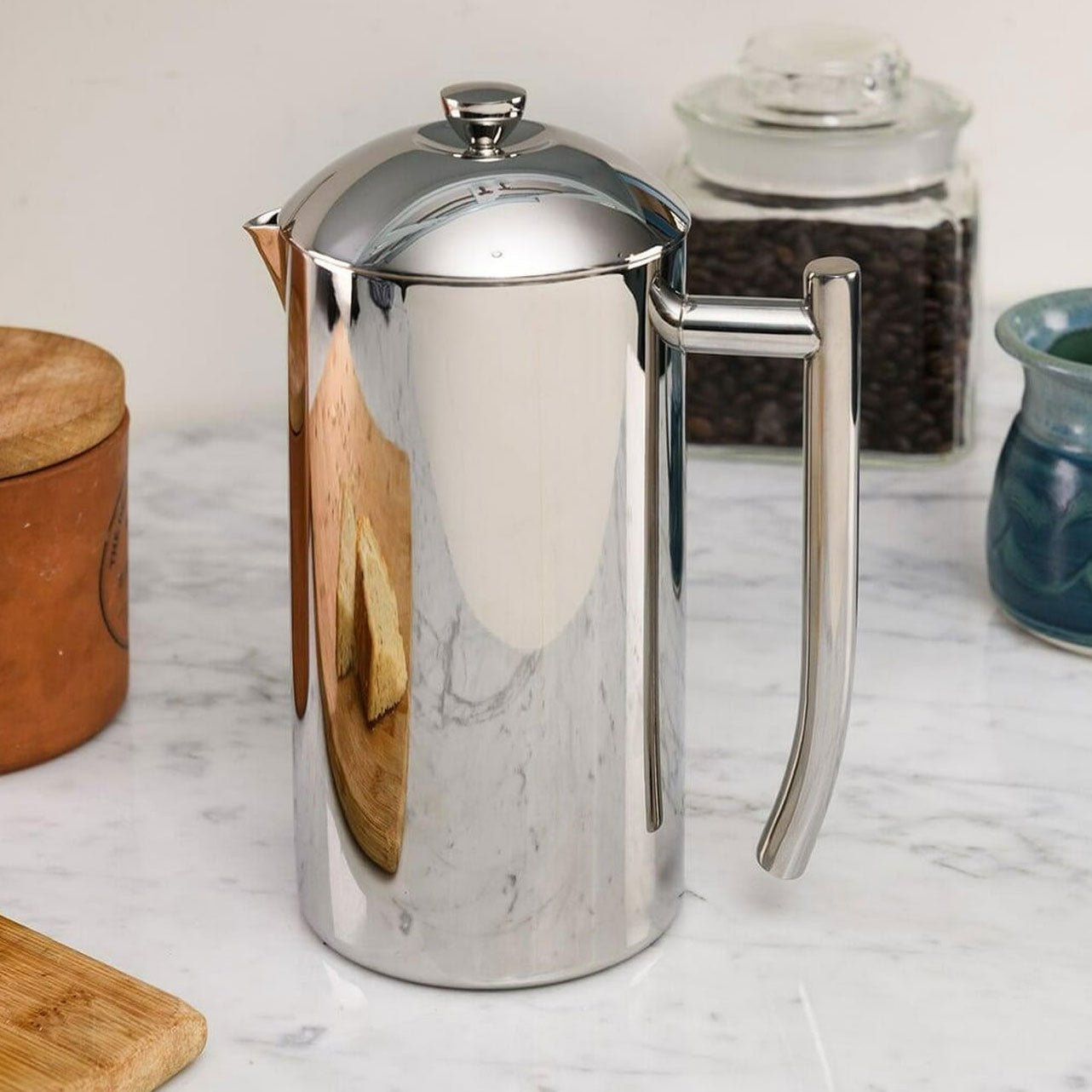 “Mirror Finish” Stainless Steel French Press – 23 - Ounce – Sleek & Durable Design - NY Coffee Cup (Official)