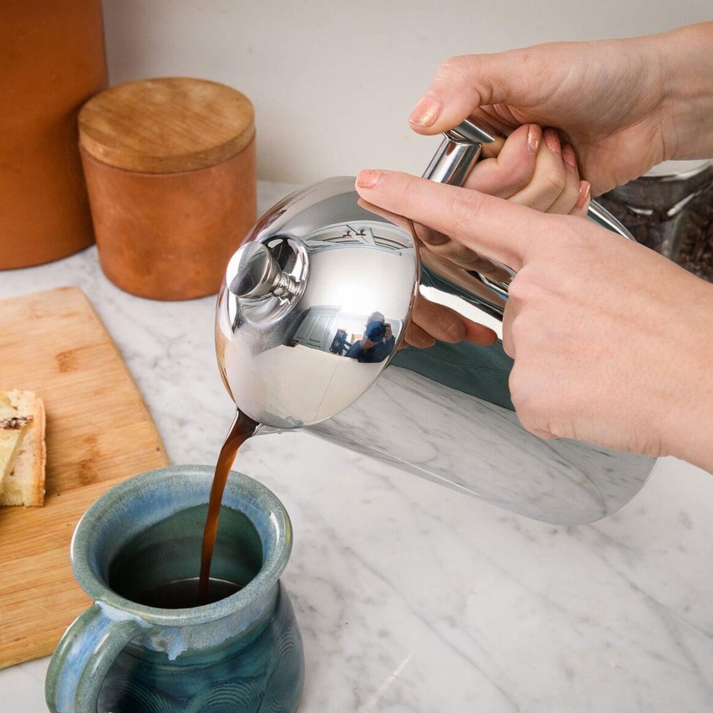 “Mirror Finish” Stainless Steel French Press – 23 - Ounce – Sleek & Durable Design - NY Coffee Cup (Official)