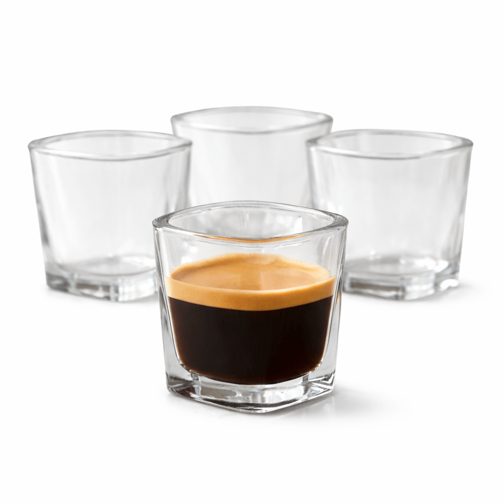 Italian Espresso Quartet, Durable 2 - ounce Barista - Grade Glassware, 4 - Piece Set (Gift Box Collection) - NY Coffee Cup (Official)