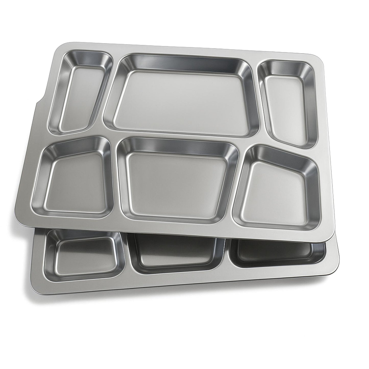NY COFFEE CUP - Mid-century mess tray, inspired by prison dining, with six compartments and durable, stackable design.