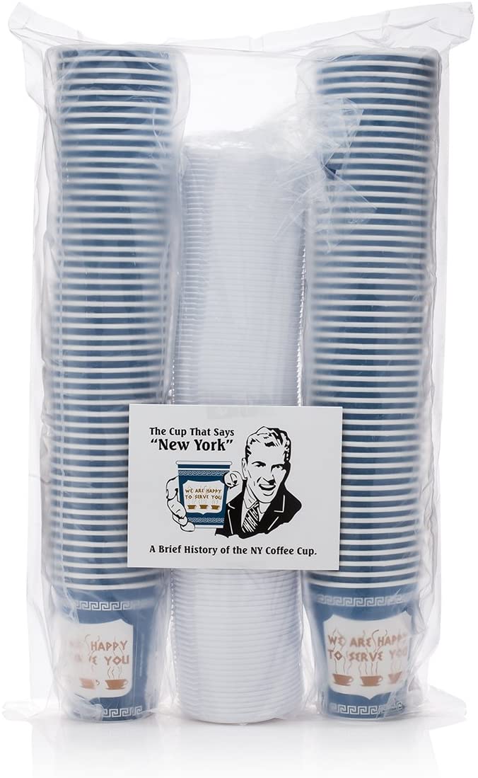 Original NY Coffee - to - Go Cups (100 paper cups with lids) - NY Coffee Cup (Official)