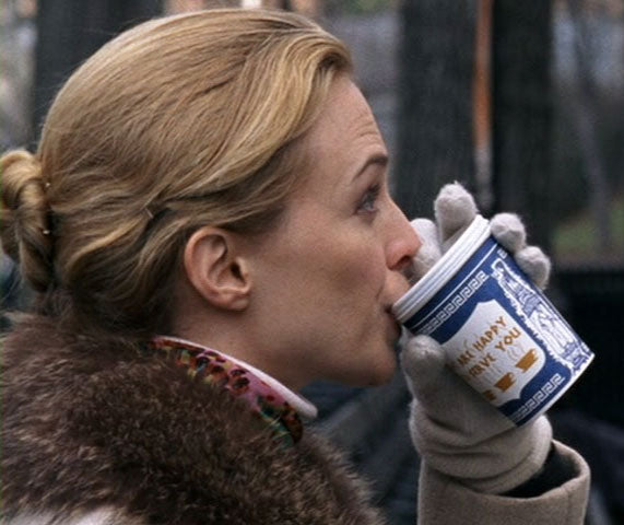 NY Coffee Cup - Heather Graham holding the Original Anthora Cup