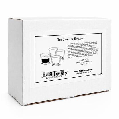 Italian Espresso Quartet, Durable 2 - ounce Barista - Grade Glassware, 4 - Piece Set (Gift Box Collection) - NY Coffee Cup (Official)