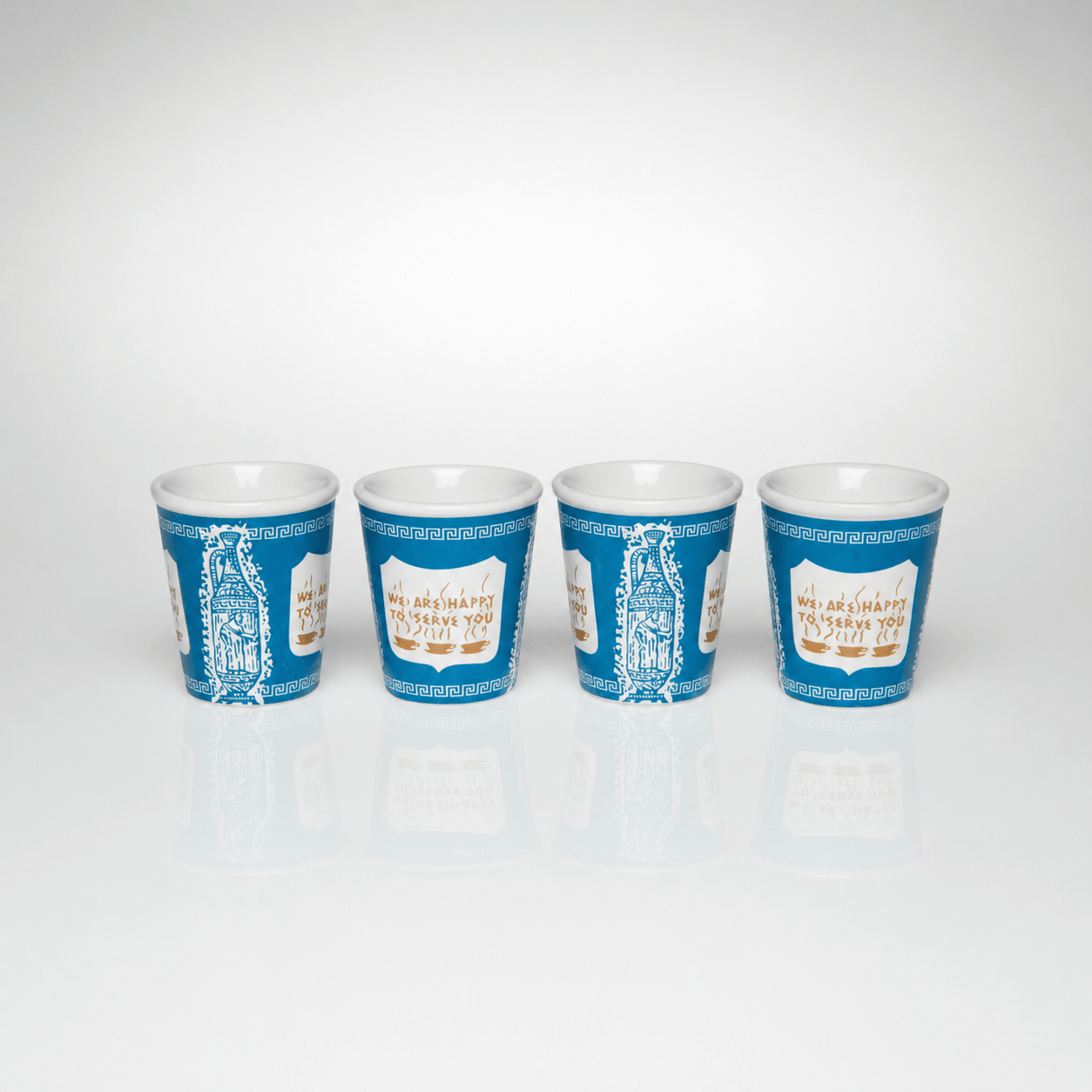Original “Anthora” Coffee - to - Go Cups (Espresso - Size Ceramic Edition) Boxed Set of 4 - NY Coffee Cup (Official)