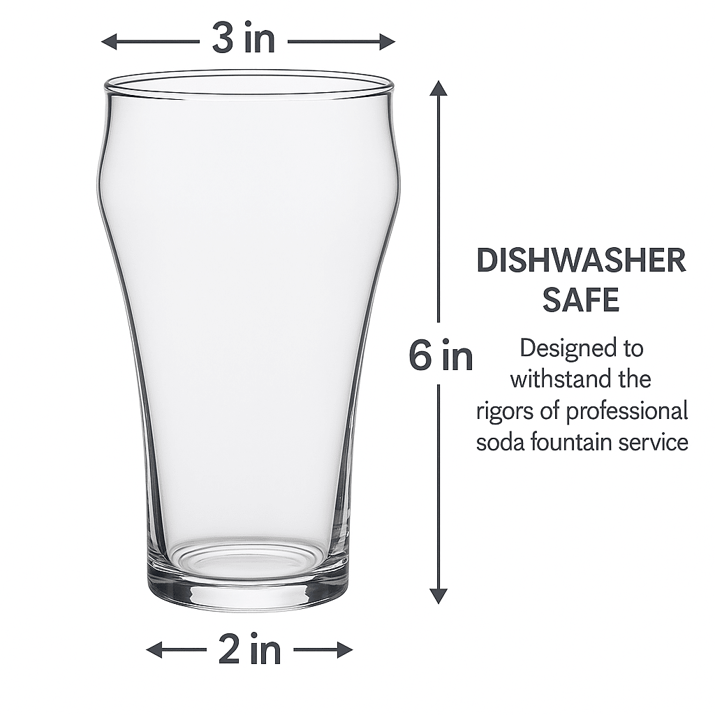 Retro - Classic Bell - Shaped Soda Fountain Glass – 16 - Ounces – Set of 2 (Gift Box Collection) - NY Coffee Cup (Official)