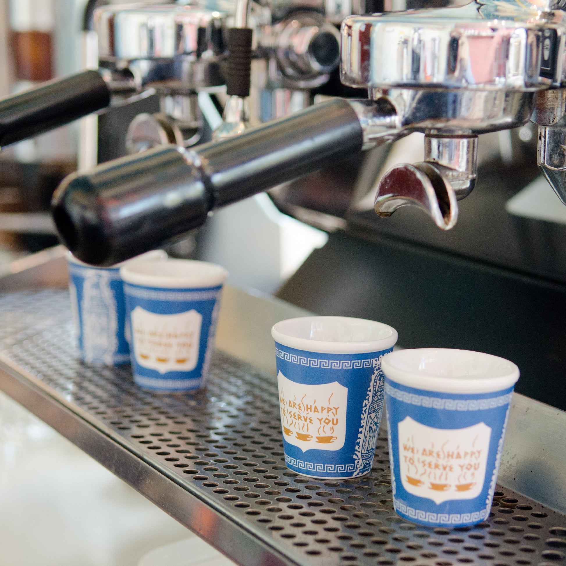 Original “Anthora” Coffee - to - Go Cups (Espresso - Size Ceramic Edition) Boxed Set of 4 - NY Coffee Cup (Official)