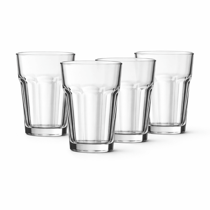 Jersey Diner Iced Tea Glass (Tempered Tumbler), 4 - Piece Set (Gift Box Collection) - NY Coffee Cup (Official)