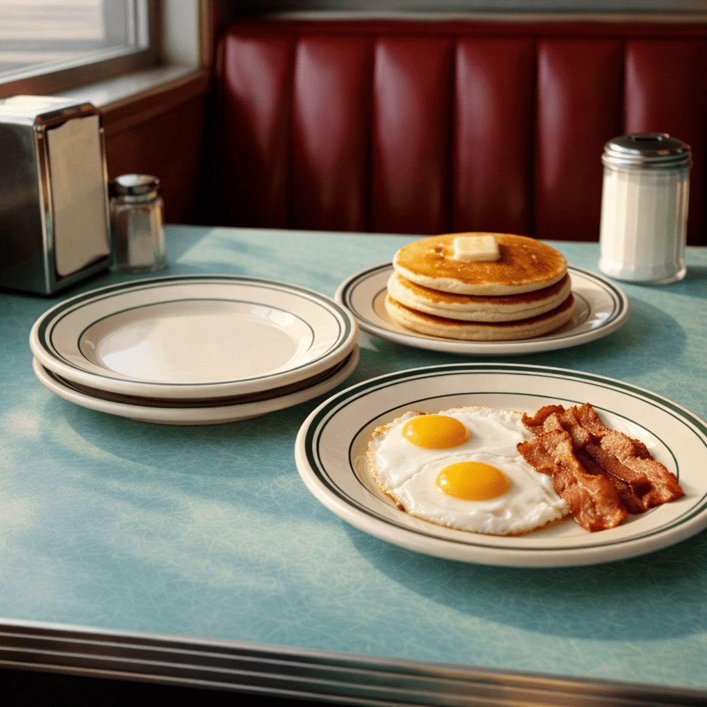 Jersey Diner Stoneware Platters – 4 - Piece Set – Authentic Classic Eggshell White with Green Bands (Gift Box Collection) - NY Coffee Cup (Official)