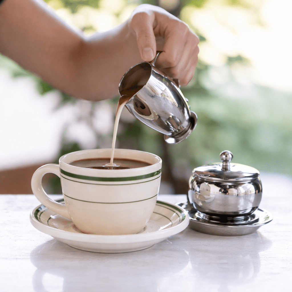 Hotel - Style “Coffee Service” Sugar Bowl and Creamer Pitcher 3 - Piece Set (Crafted in Stainless Steel) - NY Coffee Cup (Official)