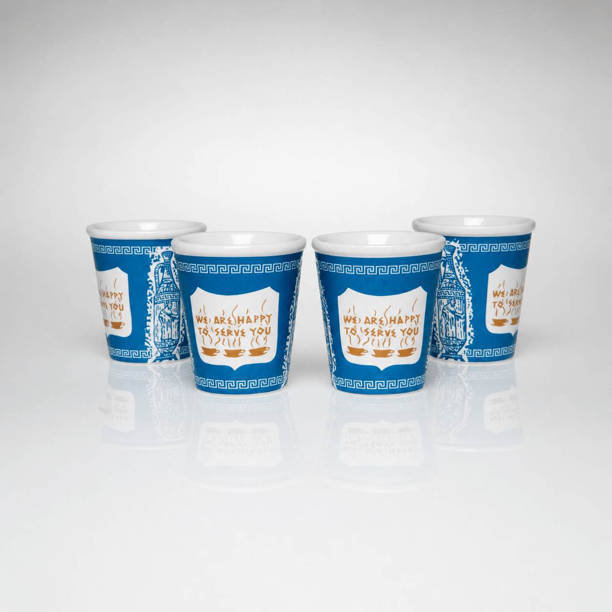 Original “Anthora” Coffee - to - Go Cups (Espresso - Size Ceramic Edition) Boxed Set of 4 - NY Coffee Cup (Official)