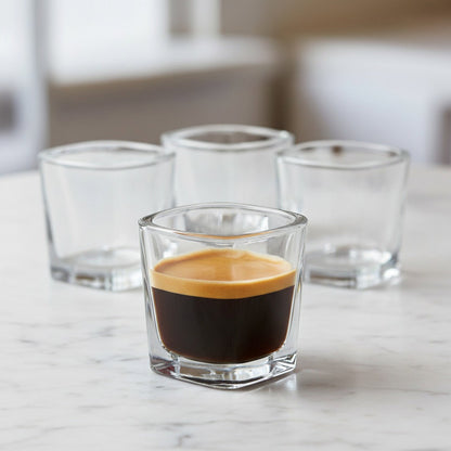 Italian Espresso Glass Set, 2 oz Barista Quartet (4-Piece)