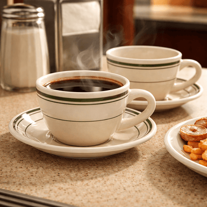 The “Real Deal Combo” (includes Two 2-Piece Jersey Diner Coffee Cup and Saucer Sets PLUS 12-Ounce Bag of Jersey Diner-Style Coffee) - NY Coffee Cup (Official)