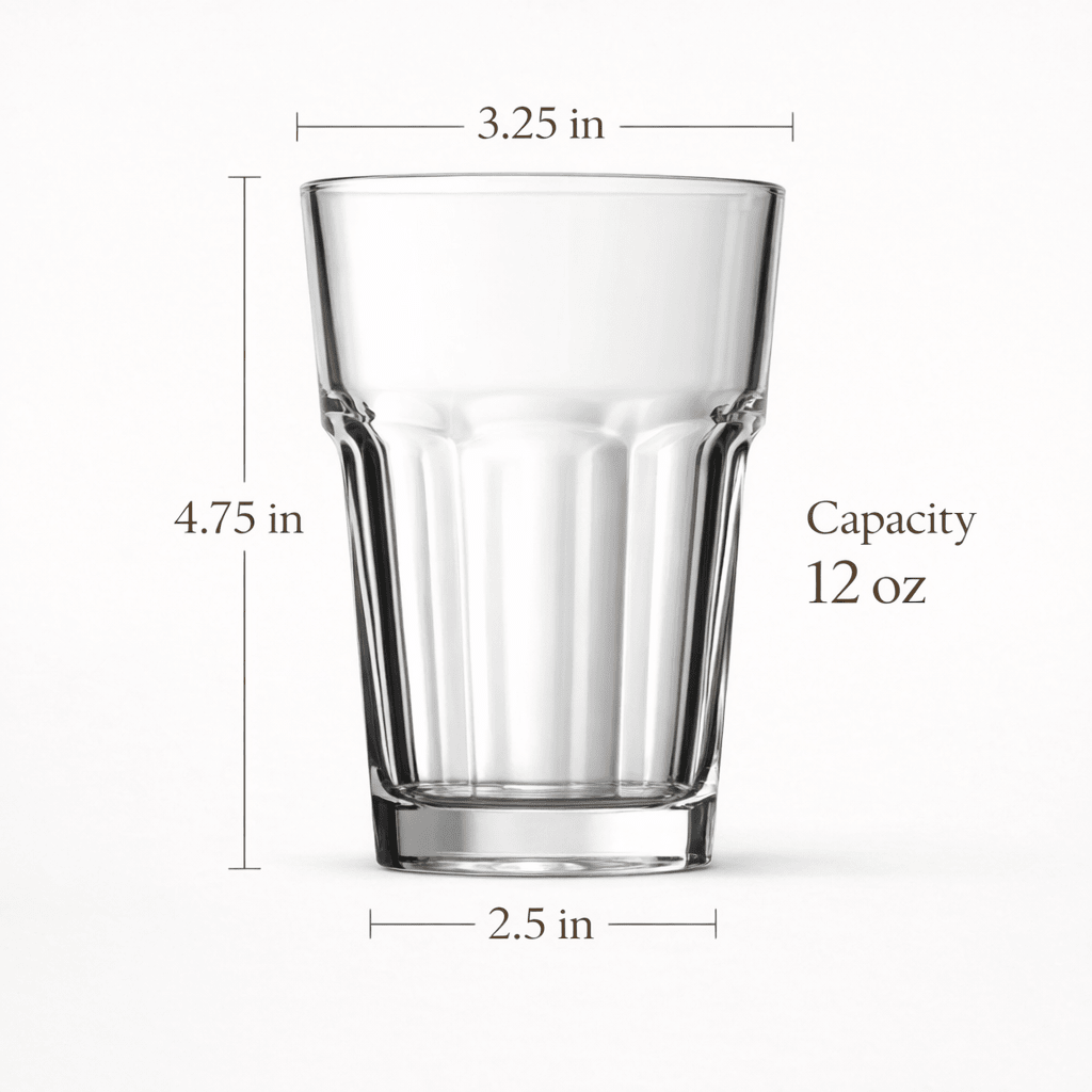 Jersey Diner Iced Tea Glass (Tempered Tumbler), 4 - Piece Set (Gift Box Collection) - NY Coffee Cup (Official)