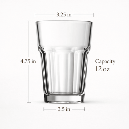 Jersey Diner Iced Tea Glass (Tempered Tumbler), 4 - Piece Set (Gift Box Collection) - NY Coffee Cup (Official)