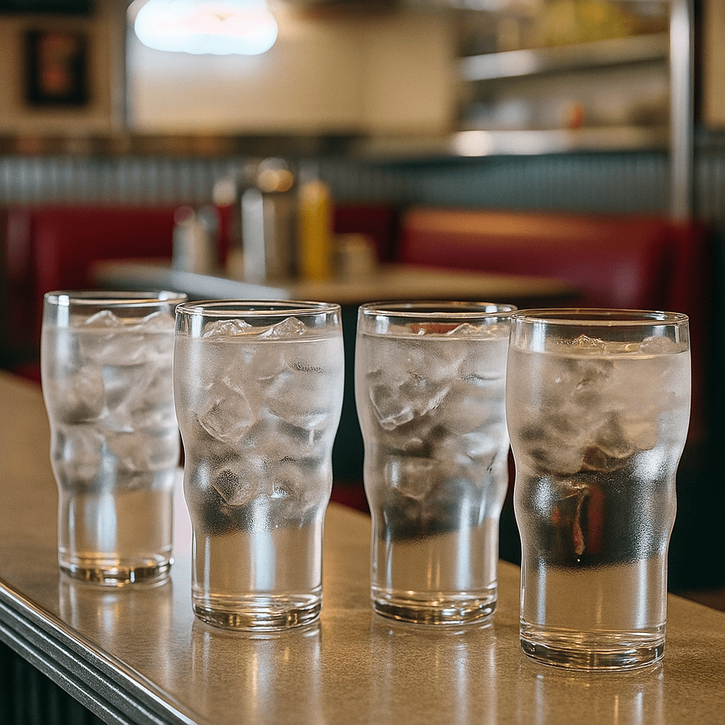 1950 Jersey Diner Retro Water Glass, 4 - Piece Set (Gift Box Collection) - NY Coffee Cup (Official)