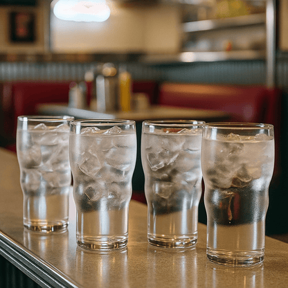 1950 Jersey Diner Retro Water Glass, 4 - Piece Set (Gift Box Collection) - NY Coffee Cup (Official)