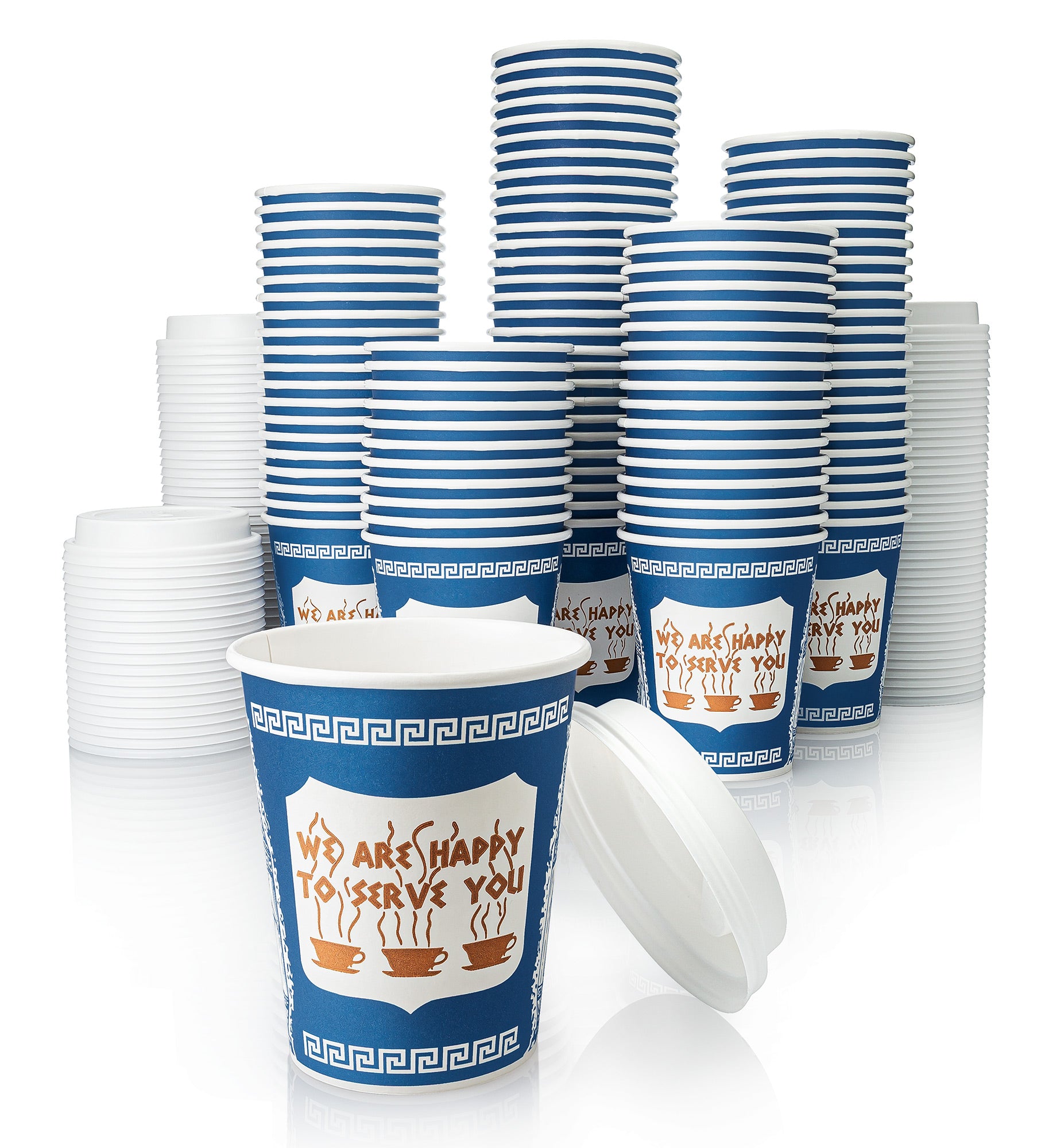 Original Anthora coffee-to-go cups, 100 paper cups with lids