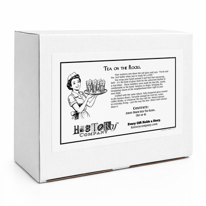 Jersey Diner Iced Tea Glass (Tempered Tumbler), 4 - Piece Set (Gift Box Collection) - NY Coffee Cup (Official)