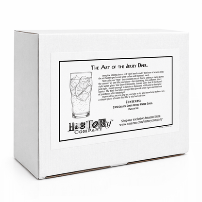 Authentic 1950s New Jersey Diner Water Glasses – Set of 4 Retro Soda Fountain Tumblers - NY Coffee Cup (Official)