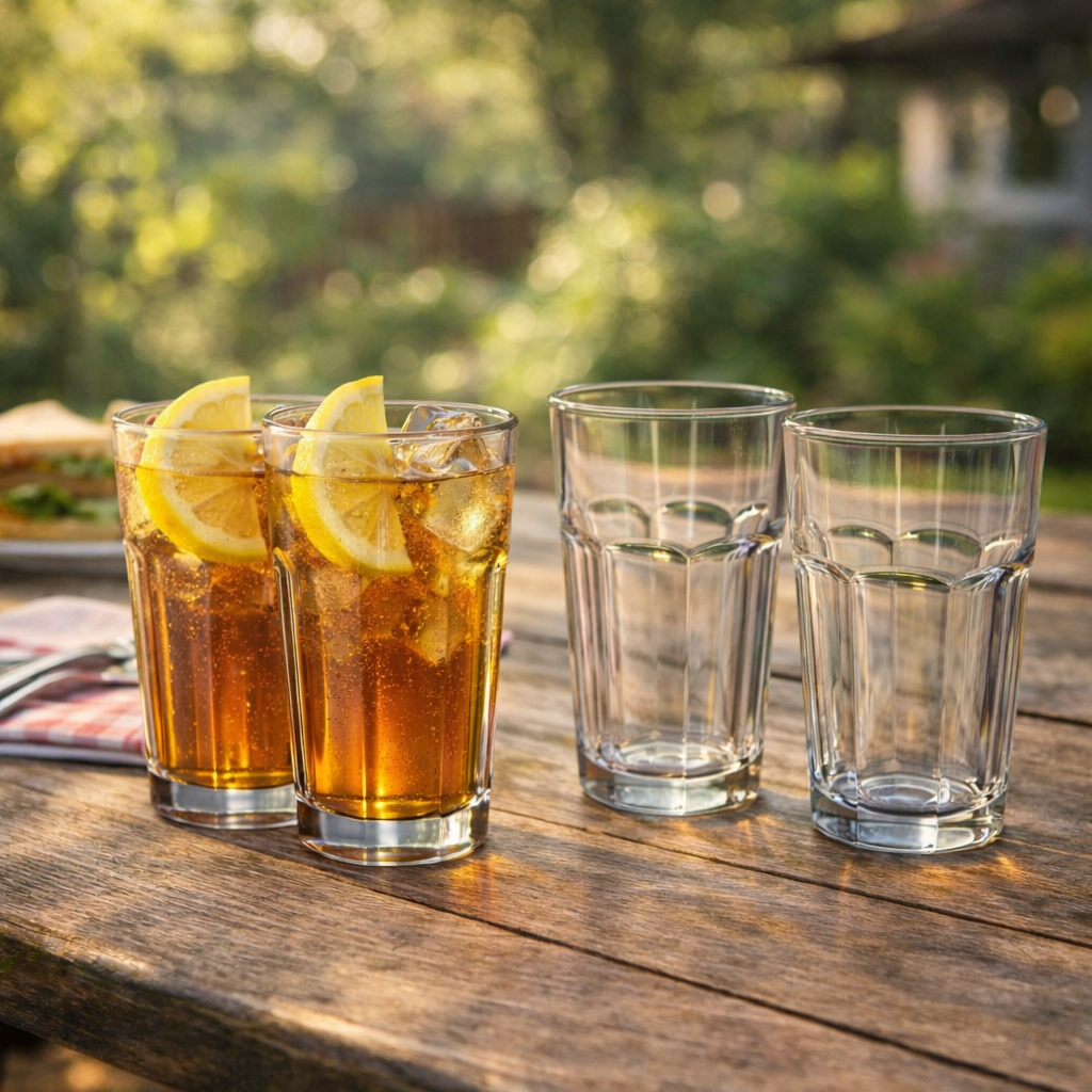 Jersey Diner Iced Tea Glass (Tempered Tumbler), 4 - Piece Set (Gift Box Collection) - NY Coffee Cup (Official)