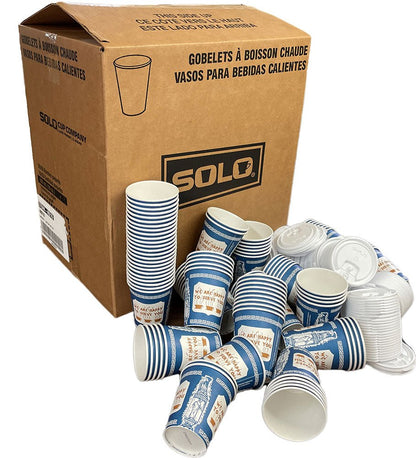 Original Anthora coffee-to-go cups master case with 1000 paper cups and dome lids